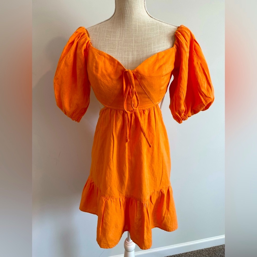 Miss Selfridge Vibrant Summer Babydoll Orange Dress